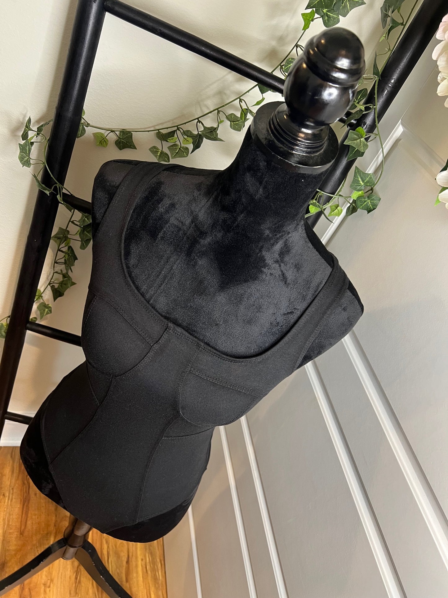 Black Seam Detailed Bodysuit