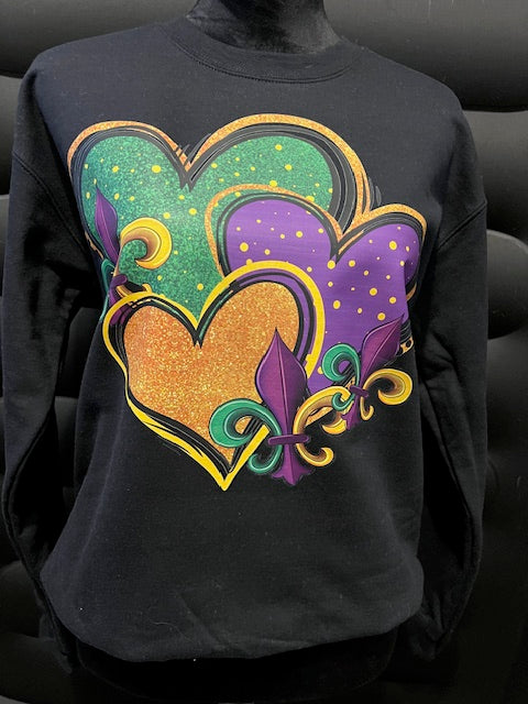 Mardi Gras Coquette Sweatshirt