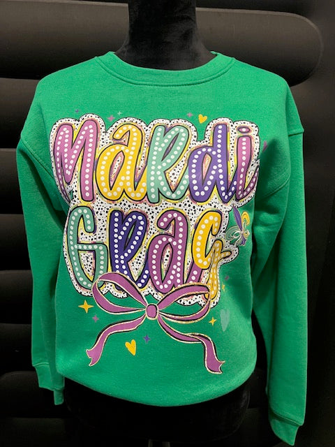 Mardi Gras Coquette Sweatshirt