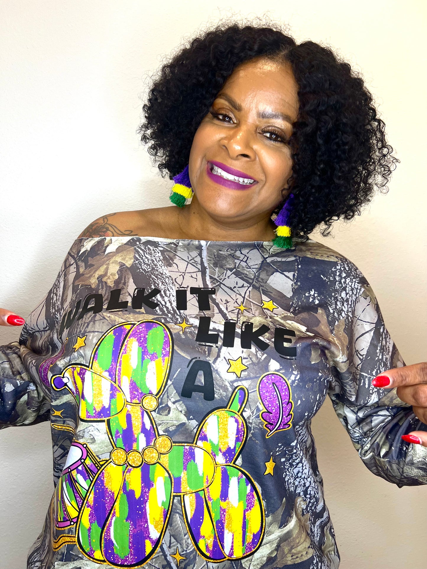 Mardi Gras Off-the-Shoulder
