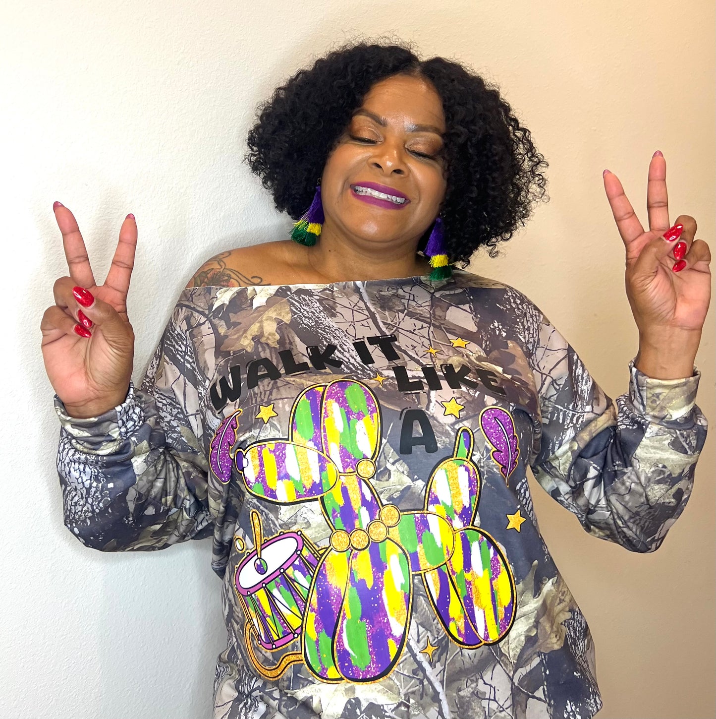 Mardi Gras Off-the-Shoulder