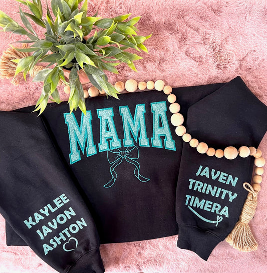 Custom MAMA Glittered Sweatshirt
