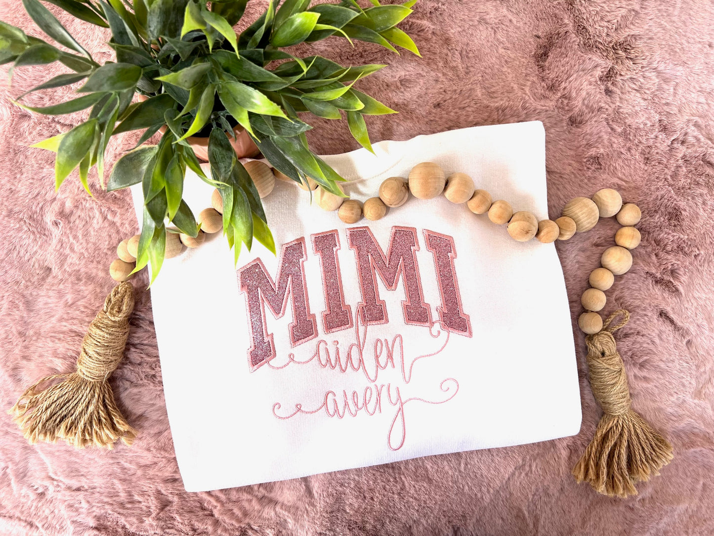 Custom MAMA Glittered Sweatshirt
