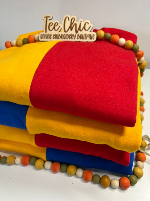 Custom Two-Tone Split Embroidered Crewneck Sweatshirt