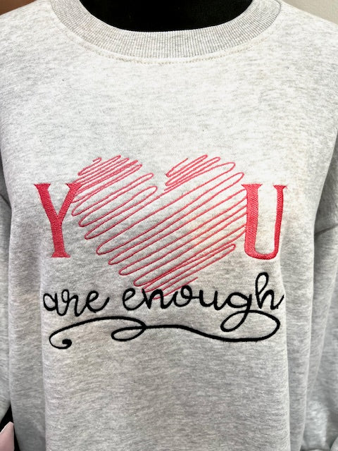 YOU ARE ENOUGH OVERSIZED Embroidered Sweatshirt