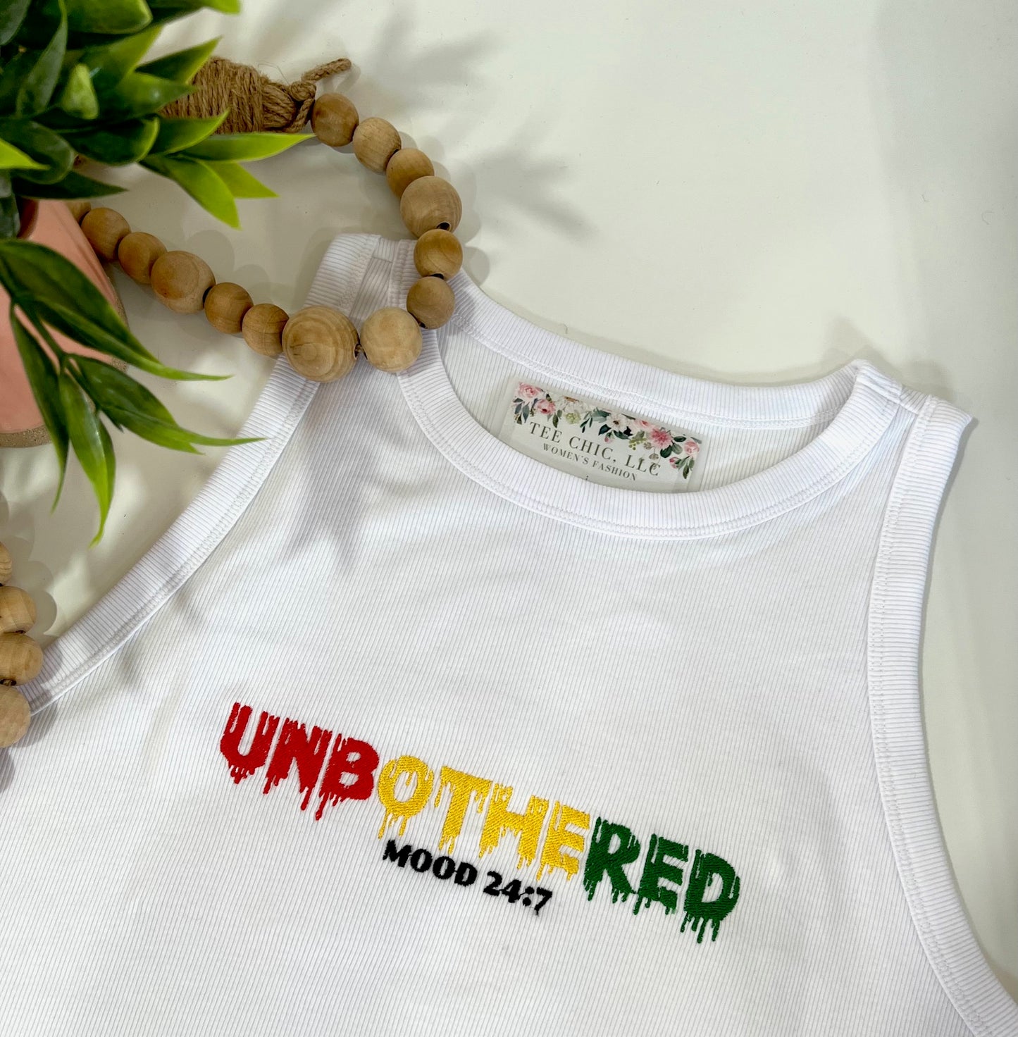 UNBOTHERED Embroidered Tank Top 🤎