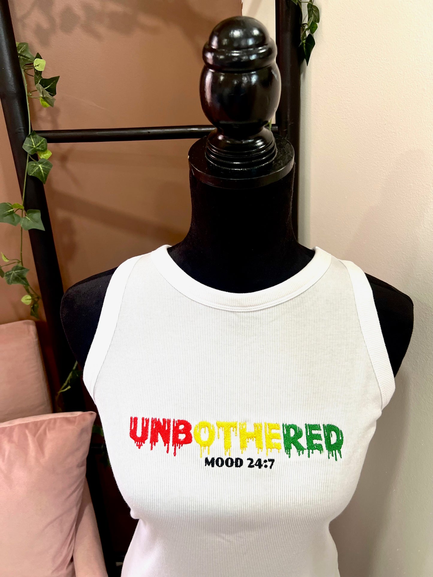 UNBOTHERED Embroidered Tank Top 🤎
