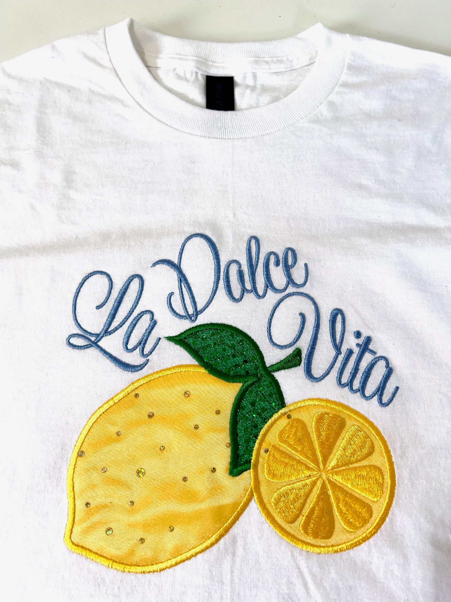 La Dolce Vita (The Good Life) Embroidered Lemon Shirt