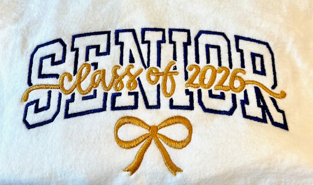 CLASS OF 2026 Embroidered SENIOR T-shirt