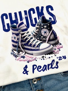 Chucks & Pearls ‘24 White Cotton Tee