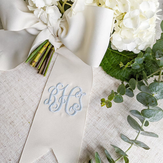 Personalized Bow Ribbon with Name Embroidery π