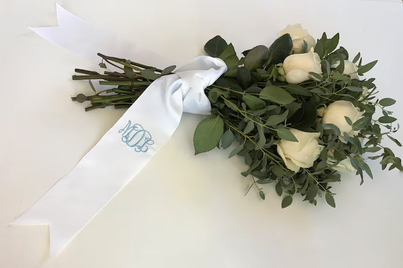 Personalized Bow Ribbon with Name Embroidery ๐