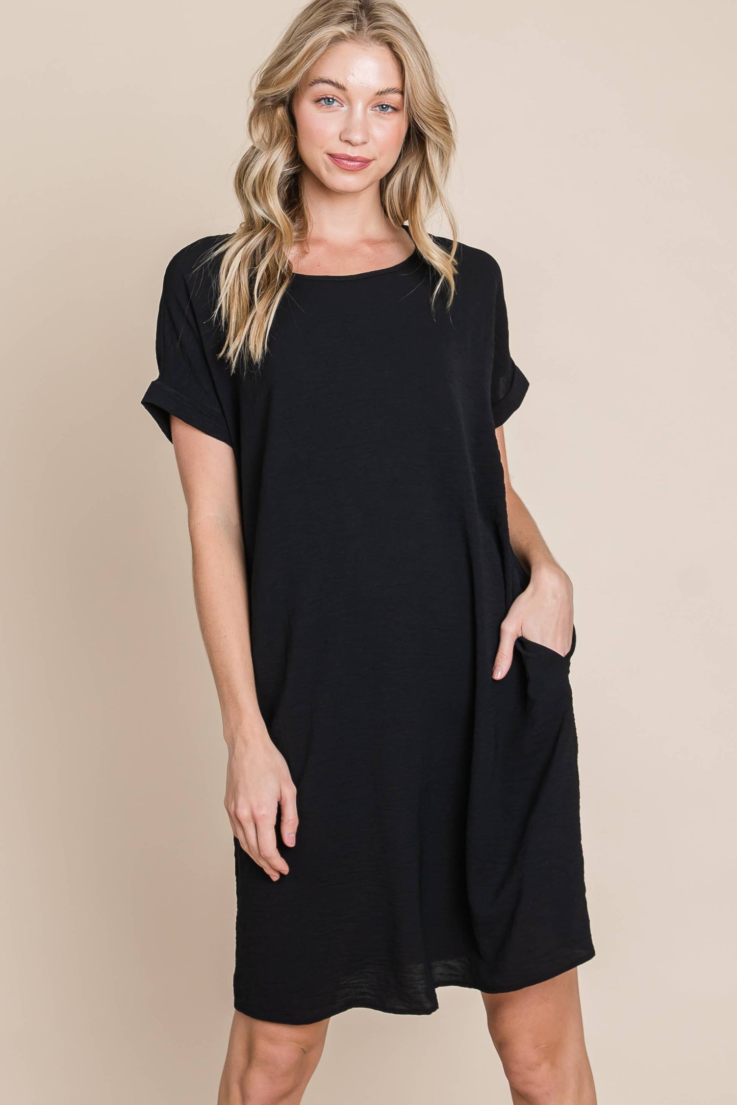 Casual Black T-SHIRT DRESS