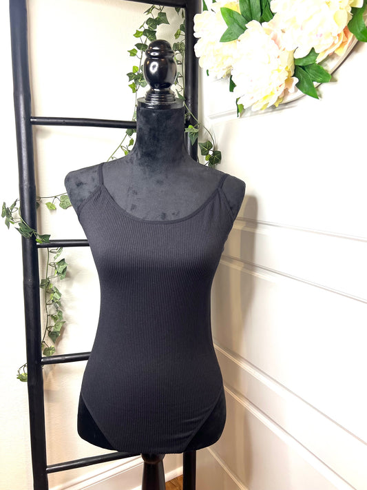 Black Seamless Rib Bodysuit