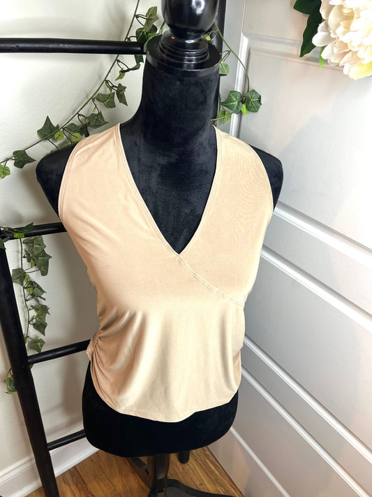 Mocha Halterneck Ruched Top