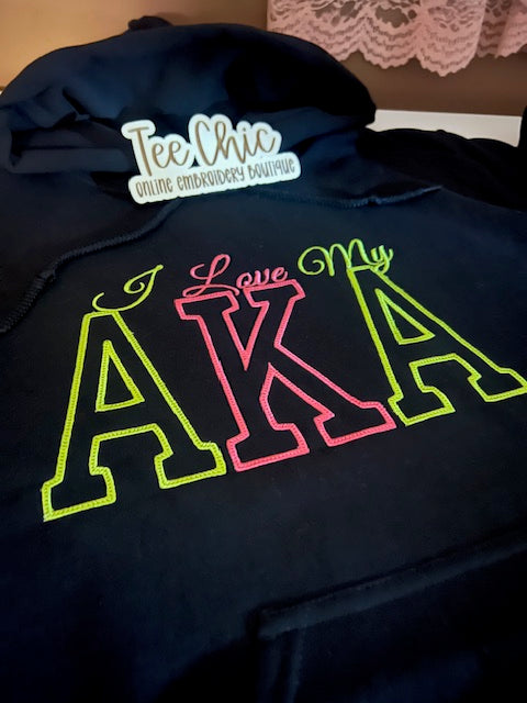 LOVE MY GREEK Embroidery Hoodie