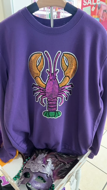 Mardi Gras SEQUIN CREWNECK 💜💚💛