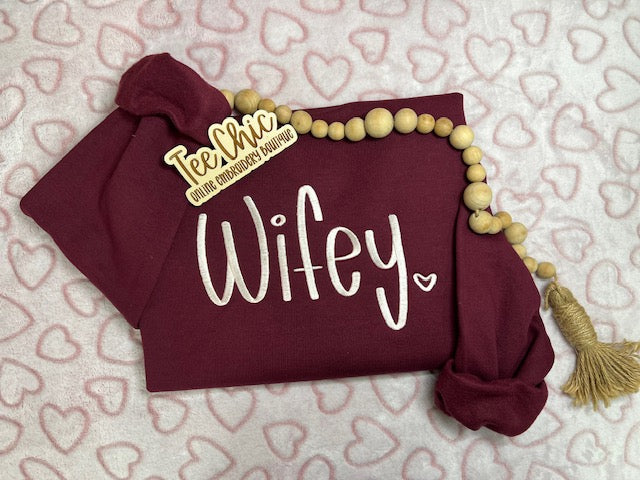 Embroidered WIFEY Sweatshirt 🩷