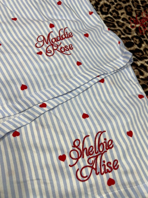 Embroidered PJ Boxer Shorts ❤️