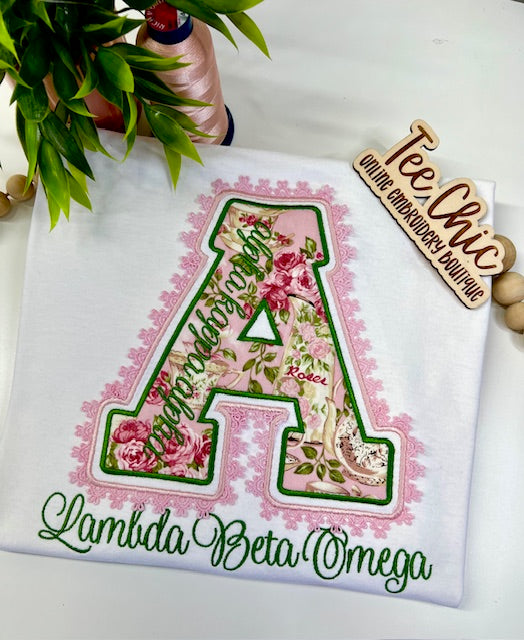 Custom Embroidered Appliqué T-shirt 🌺