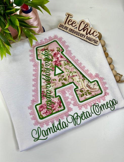 Custom Embroidered Appliqué T-shirt 🌺