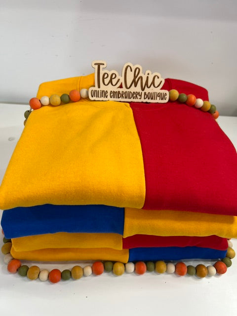 Custom Two-Tone Split Embroidered Crewneck Sweatshirt