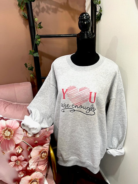 YOU ARE ENOUGH OVERSIZED Embroidered Sweatshirt