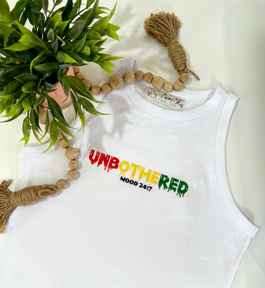 UNBOTHERED Embroidered Tank Top π€