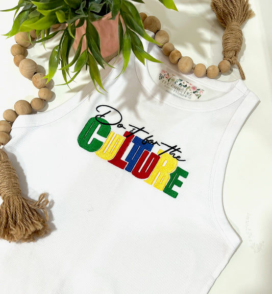 DO IT FOR THE CULTURE Embroidered Tank Top🤎
