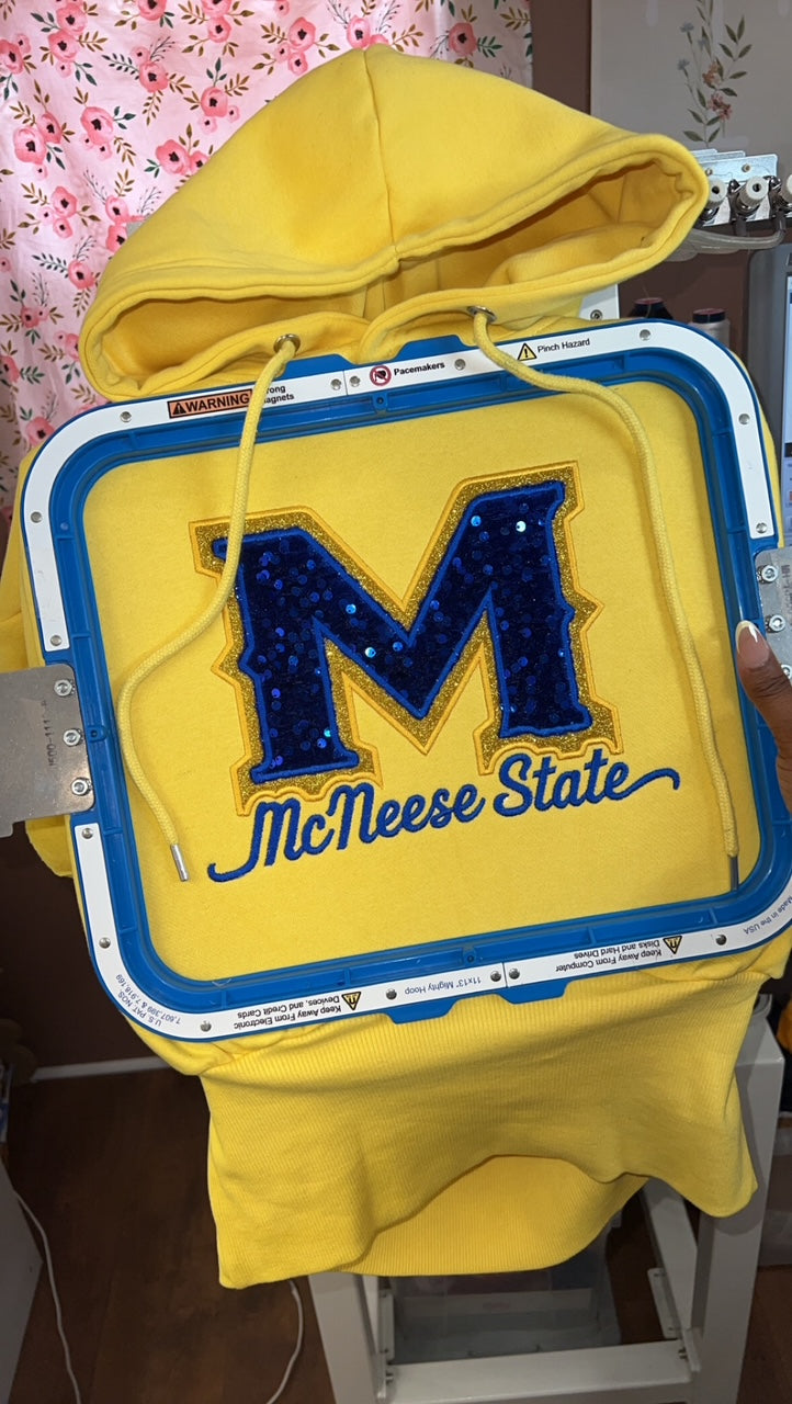 McNeese State Sequin Hoodie💙💛