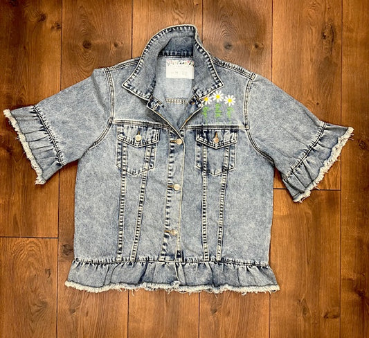 🌺Hope Faith Love Embroidered Denim Jacket