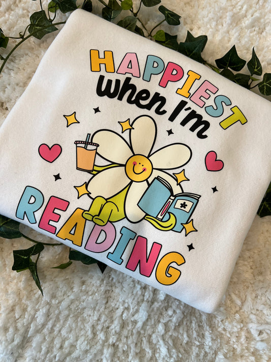 Happiest When I'm Reading Oversized Sweatshirt