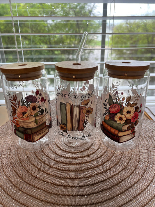 Book Lover Glass Tumbler