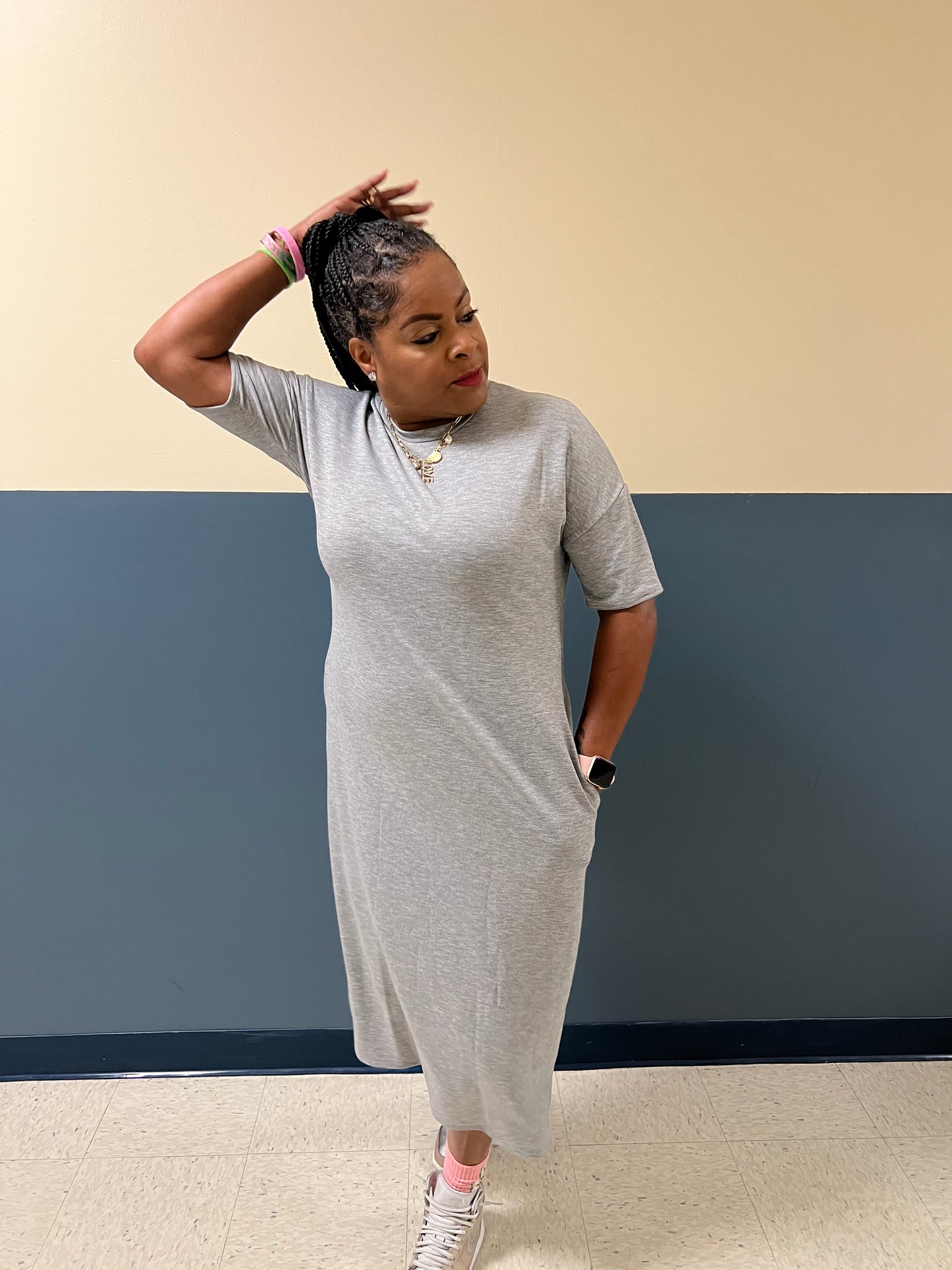 Casual Solid Midi Dress