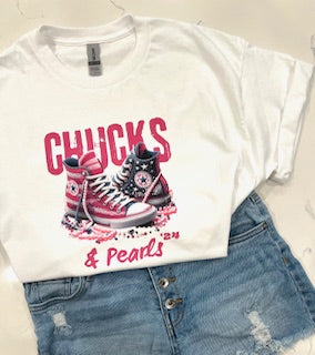 Chucks & Pearls ‘24 White Cotton Tee