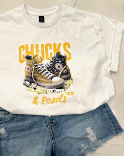 Chucks & Pearls ‘24 White Cotton Tee