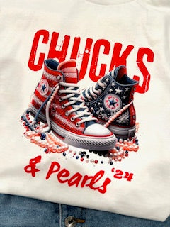 Chucks & Pearls ‘24 White Cotton Tee