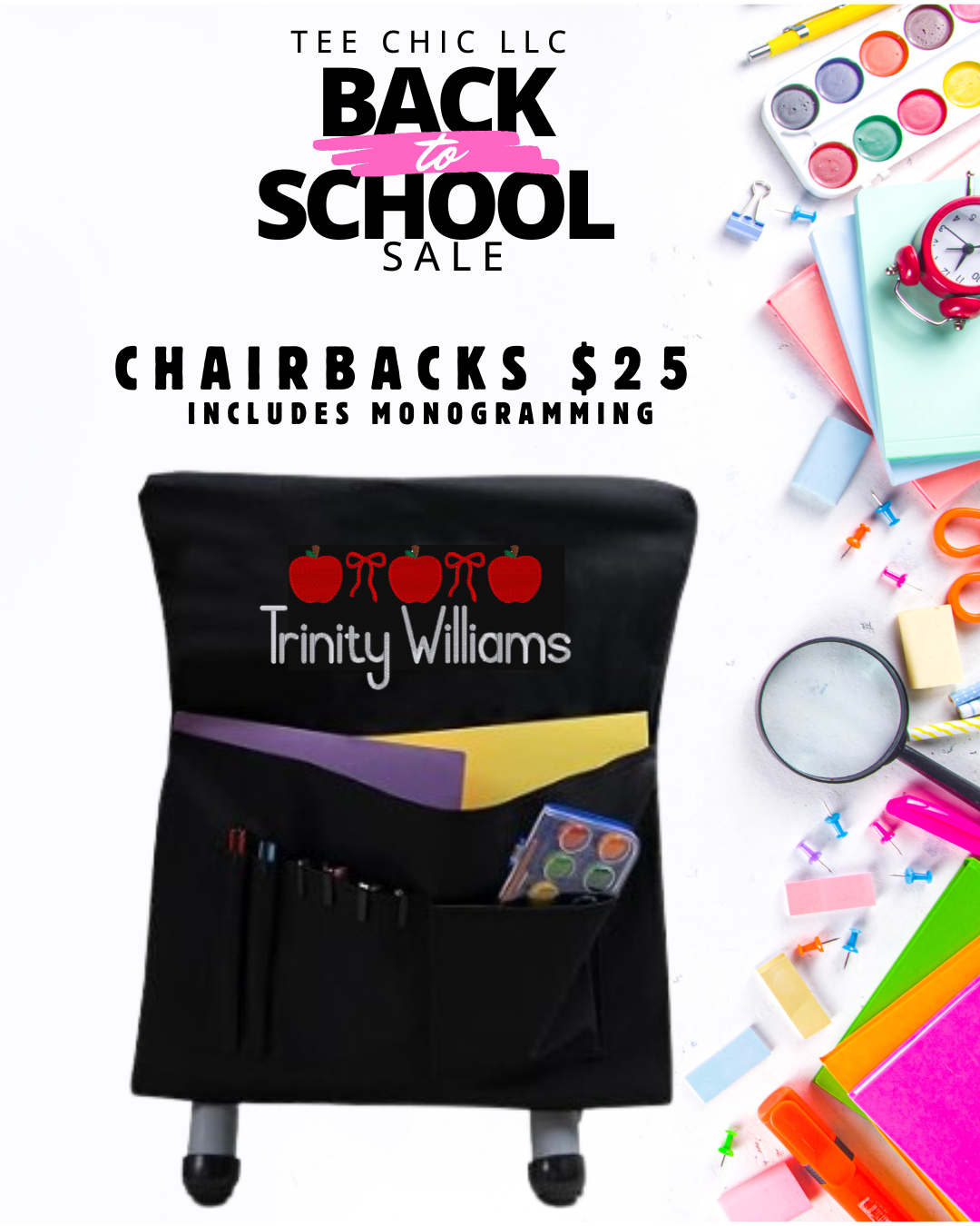 Custom Chairback 🏫📚🧑🏽‍🦱👧🏽