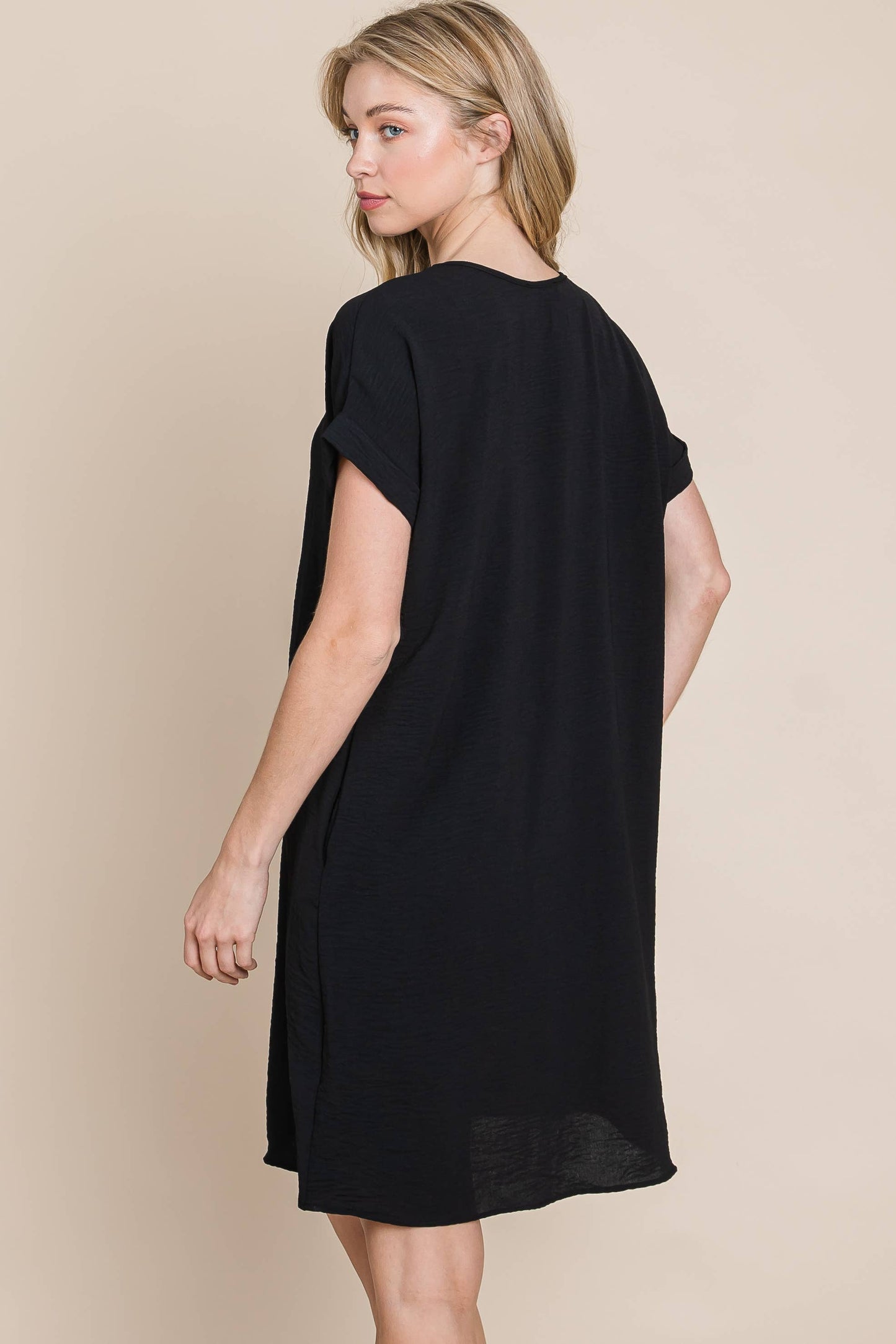 Casual Black T-SHIRT DRESS